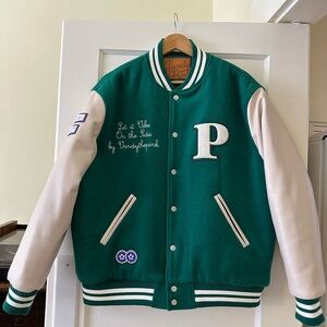 Green and White Varsity Jacket
